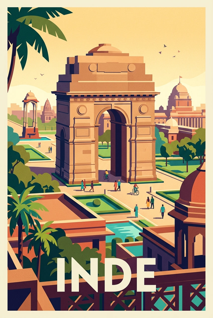 Affiche de l'Inde, poster India Gate | Afich