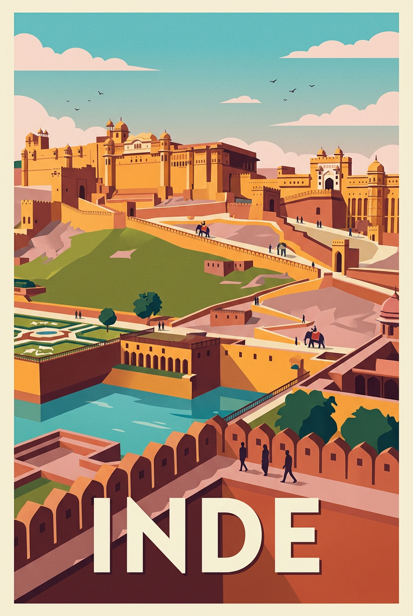 Affiche de l'Inde, Fort d'Amber | Afich