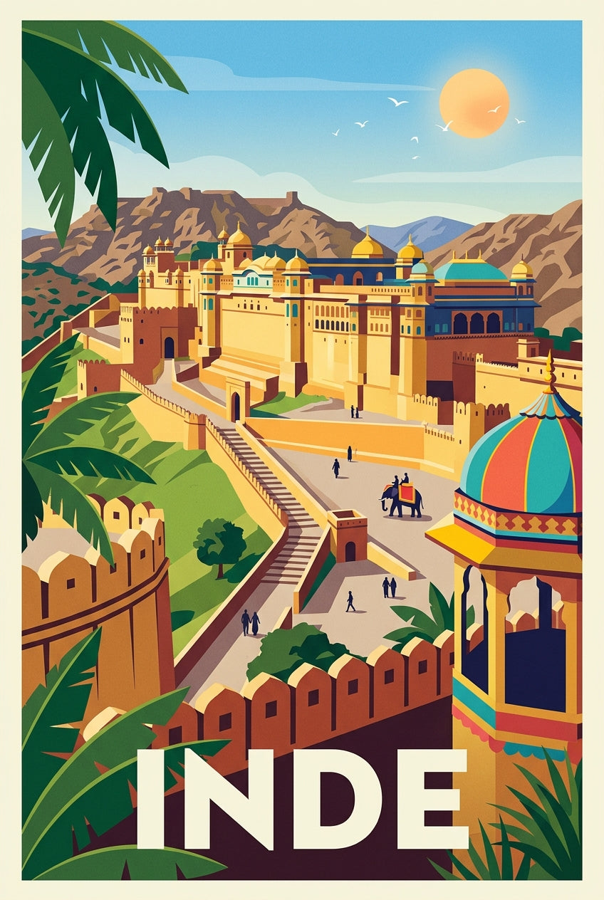 Poster d'Inde, affiche palais Rajasthan | Afich