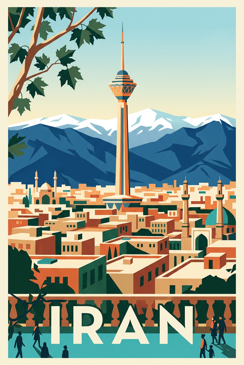 Affiche d'Iran, décor de Téhéran | Afich