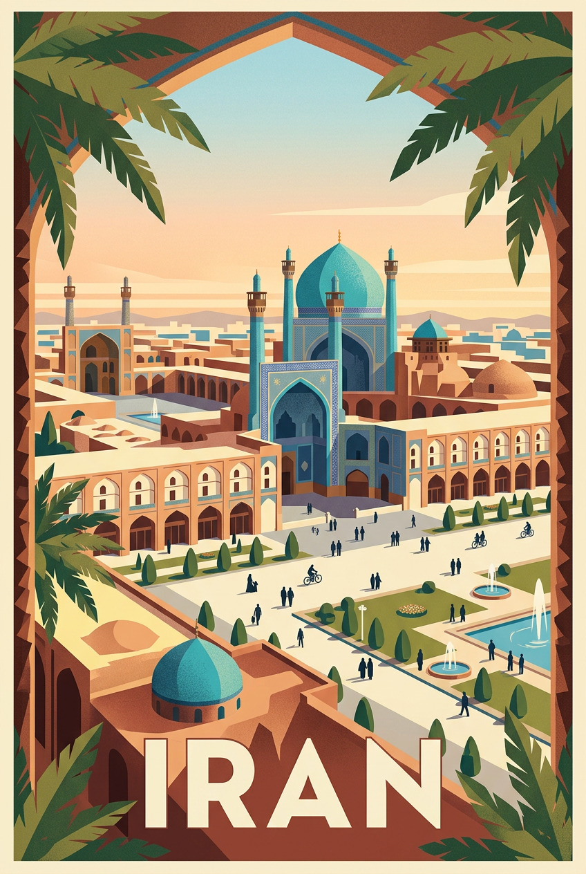 Affiche d'Iran, poster d'architecture persane | Afich