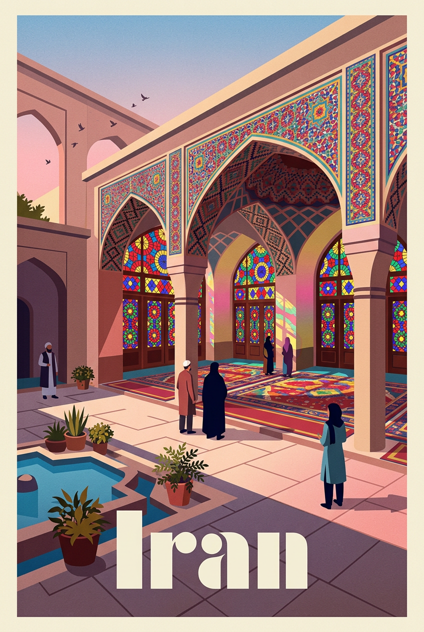 Poster d'Iran, décoration voyage et mosaïques | Afich
