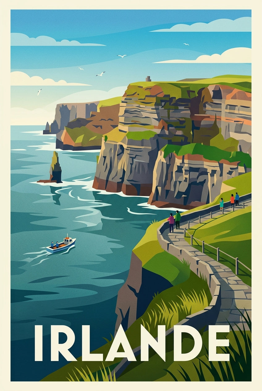 Affiche d'Irlande, poster Falaises de Moher | Afich