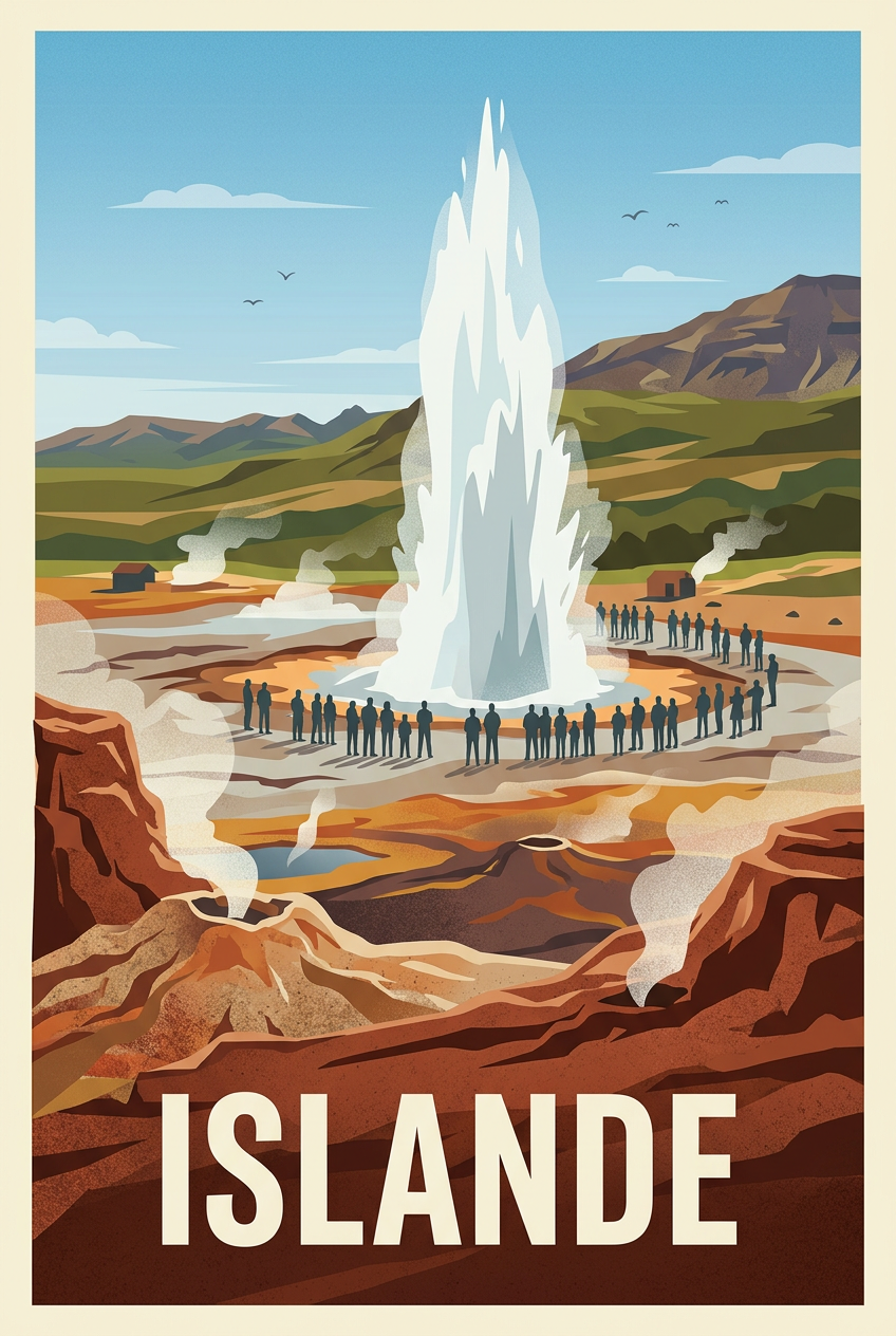 Affiche d'Islande, geyser Strokkur | Afich