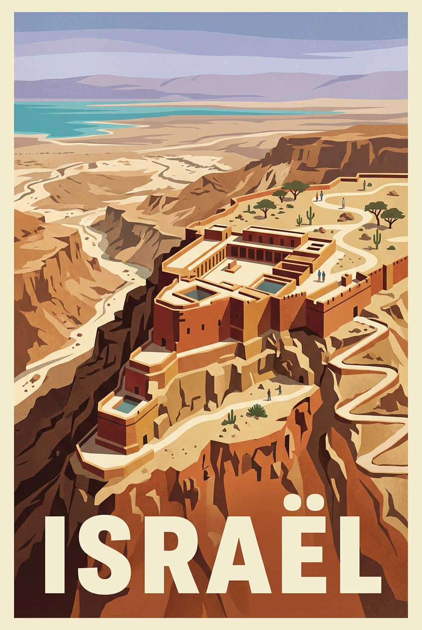 Poster d'Israël, vue de Massada | Afich