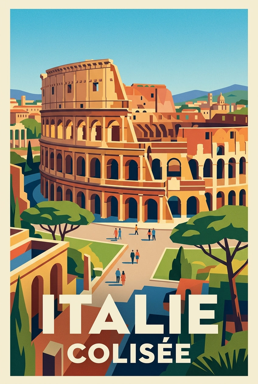 Affiche de l'Italie, poster du Colisée de Rome | Afich