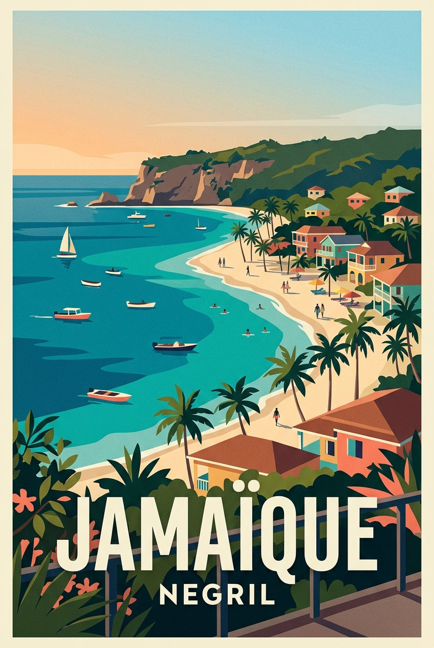 Affiche de la Jamaïque, Negril poster | Afich