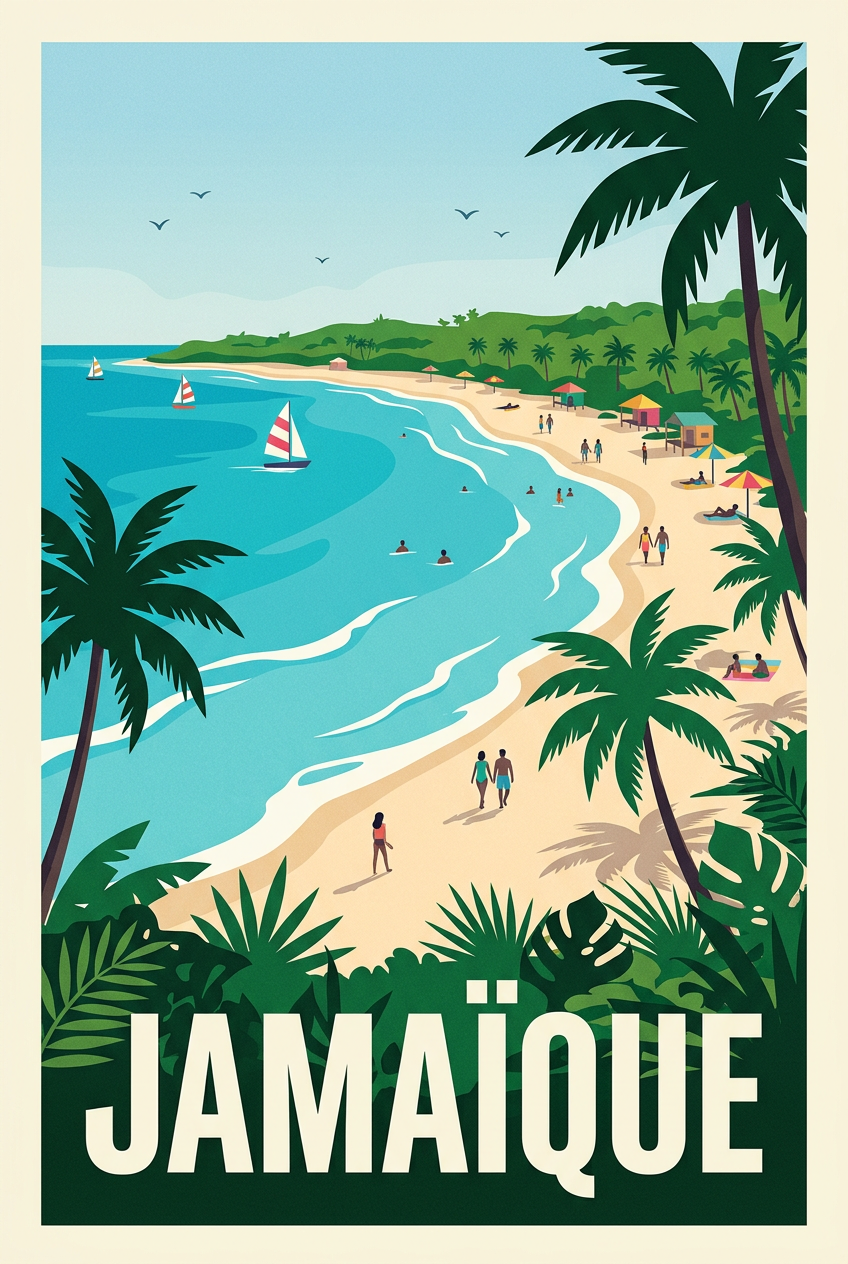 Poster de la Jamaïque, poster voyage et mer | Afich