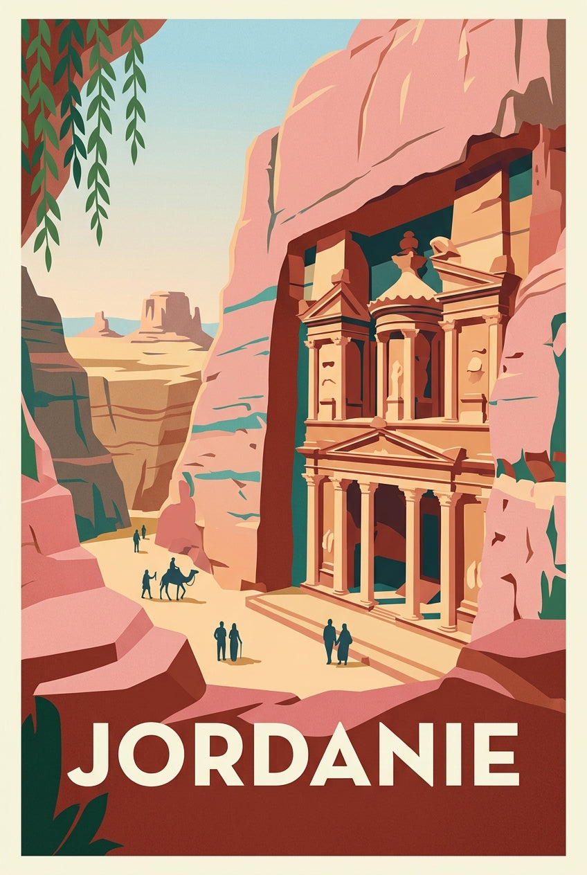 Affiche Jordanie, poster de la cité de Pétra | Afich