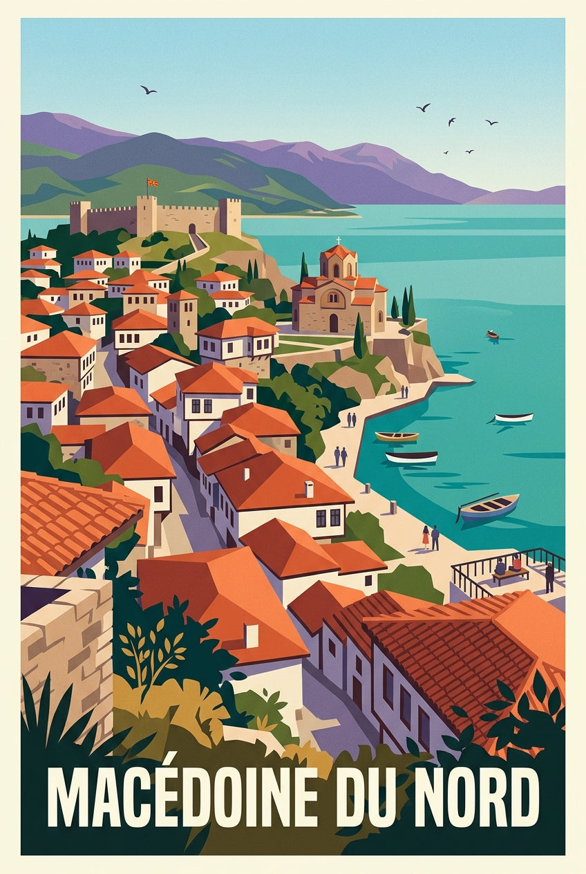 Poster Macédoine du Nord, lac d'Ohrid | Afich