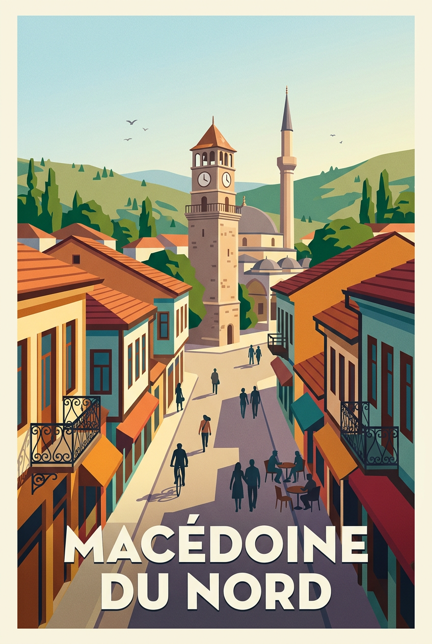 Affiche de Macédoine du Nord, poster voyage | Afich