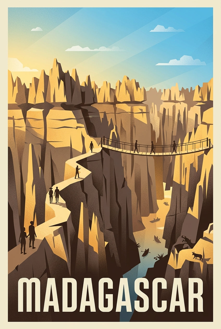 Affiche de Madagascar, poster pont de singe | Afich