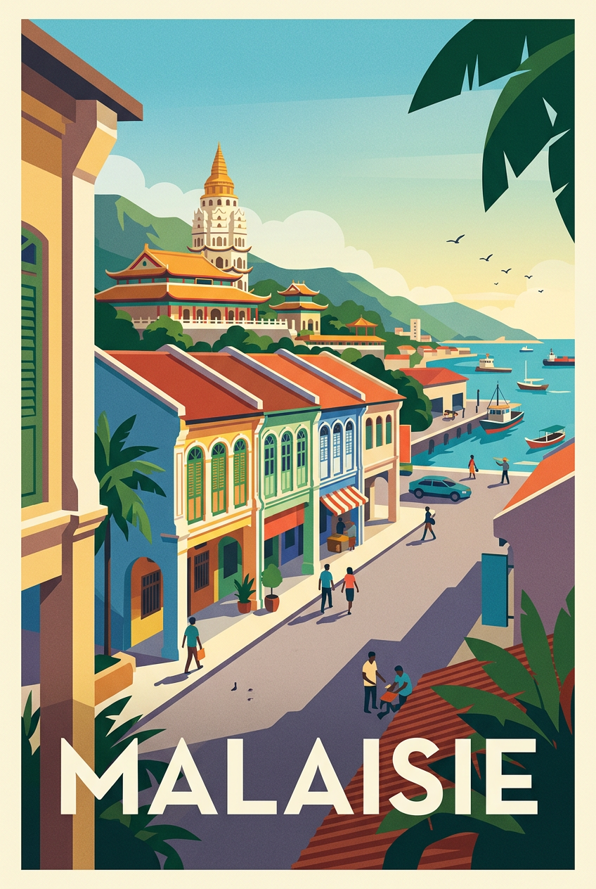 Affiche de Malaisie, maisons de George Town | Afich
