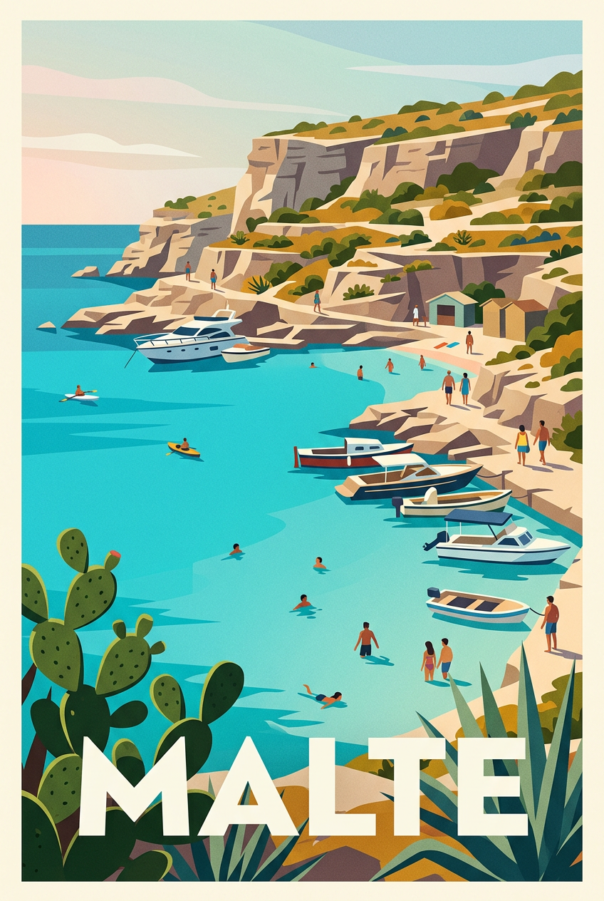 Affiche de Malte, poster paysage méditerranéen | Afich