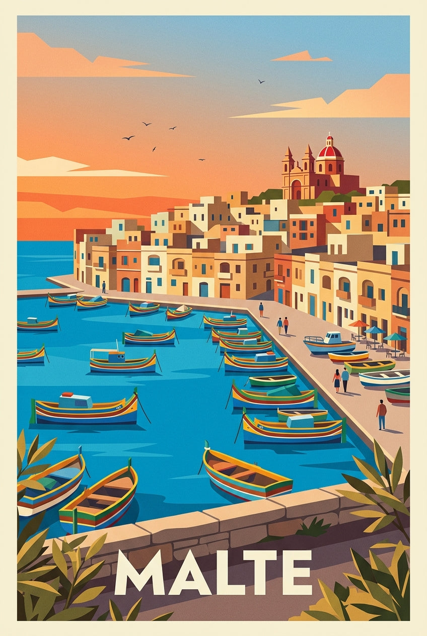 Affiche de Malte, poster voyage méditerranéen | Afich
