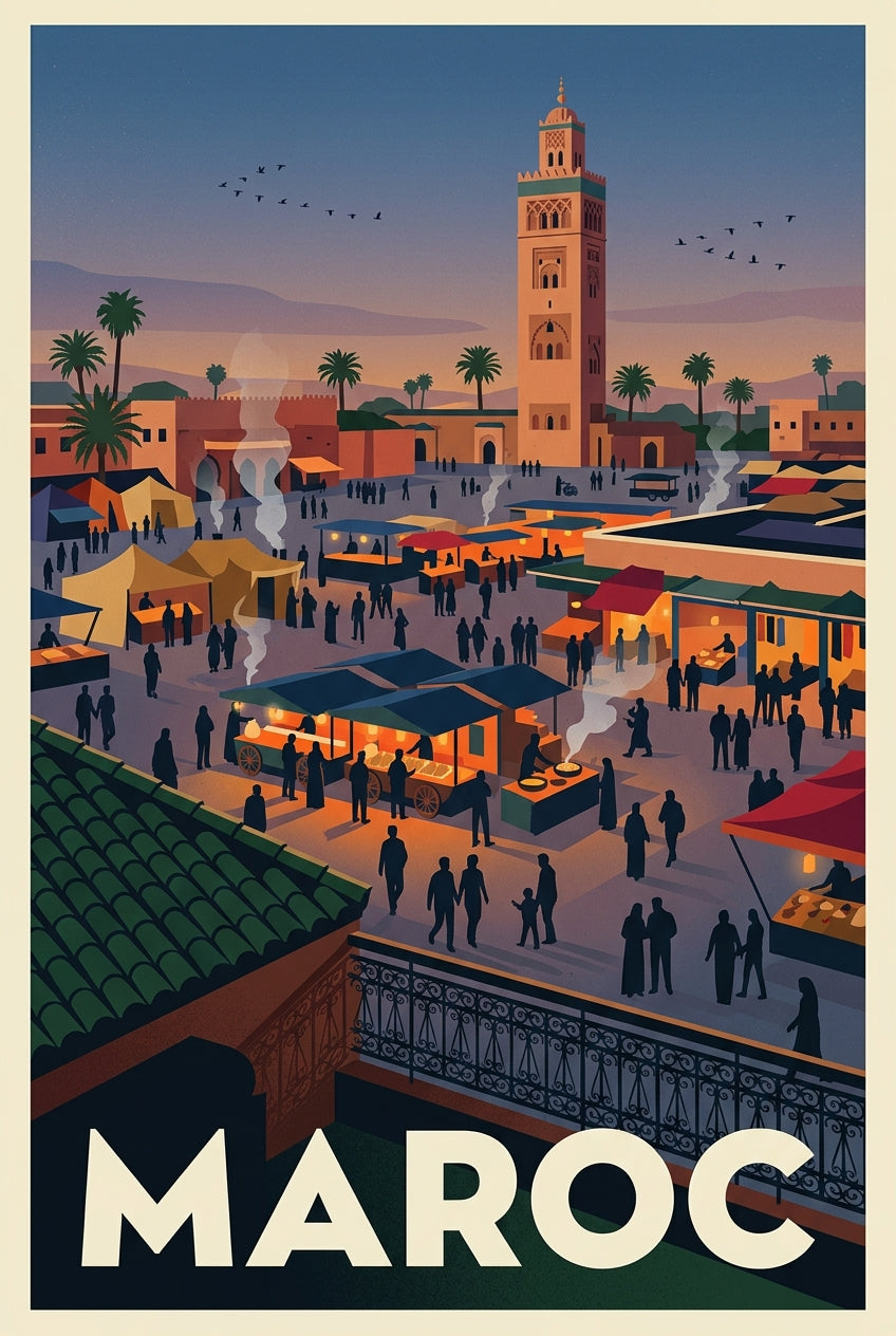 Affiche du Maroc, poster de Marrakech | Afich