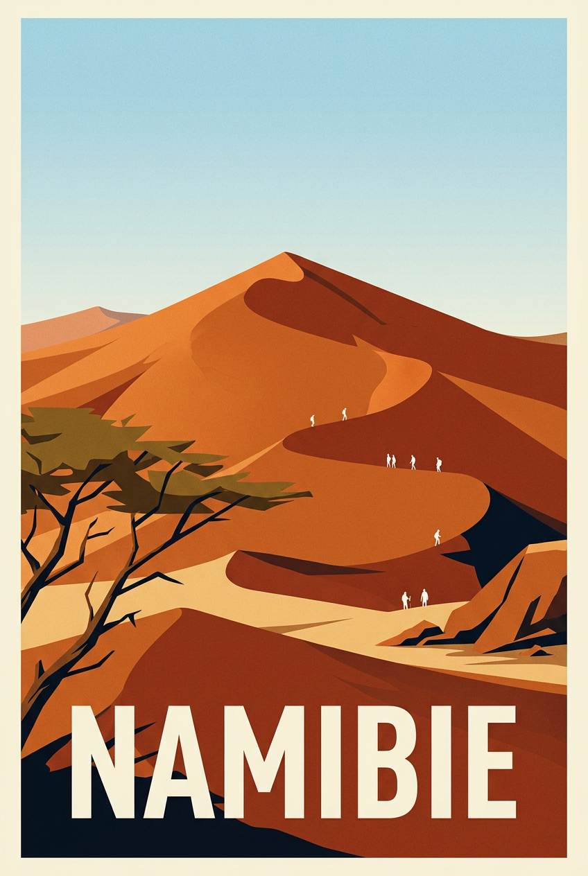 Affiche de Namibie, dunes de Deadvlei | Afich