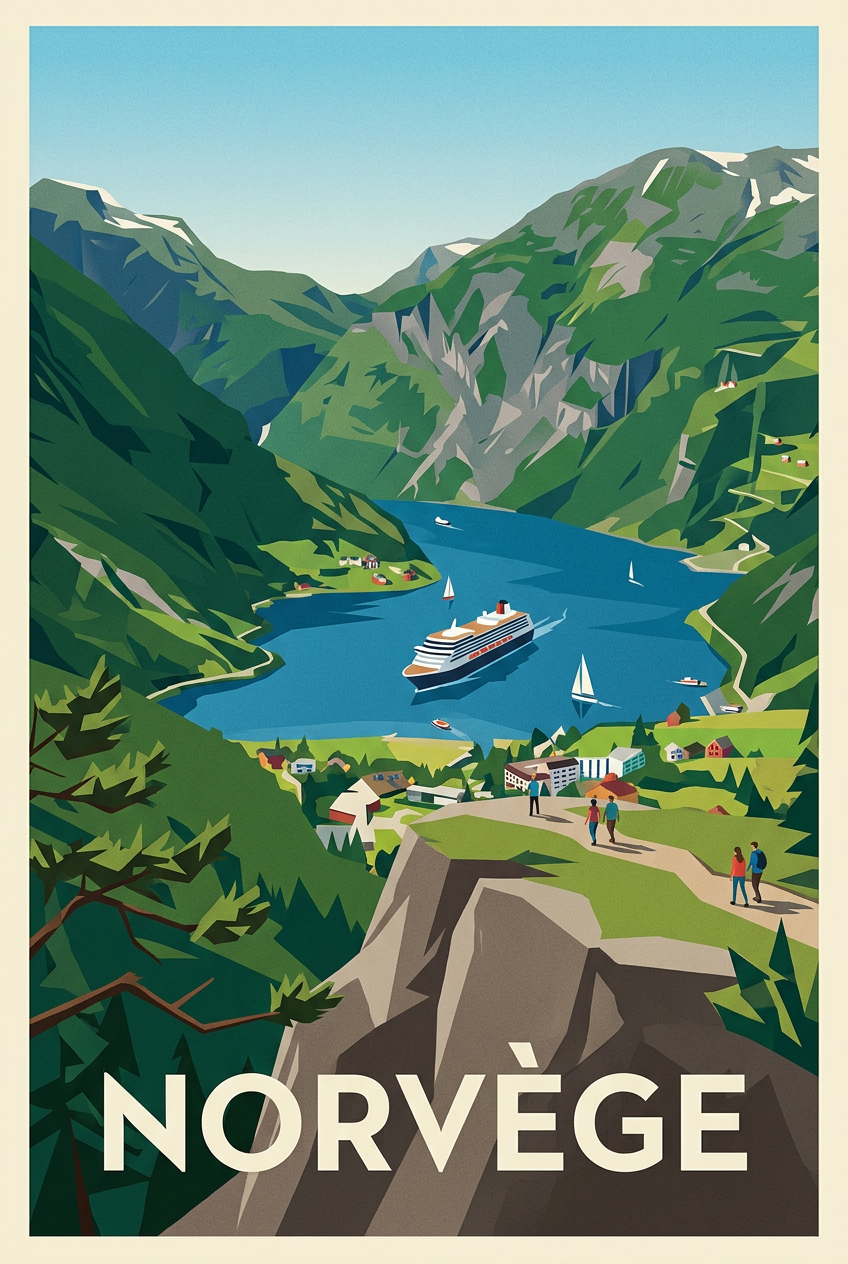 Affiche de Norvège, poster paysage fjords | Afich