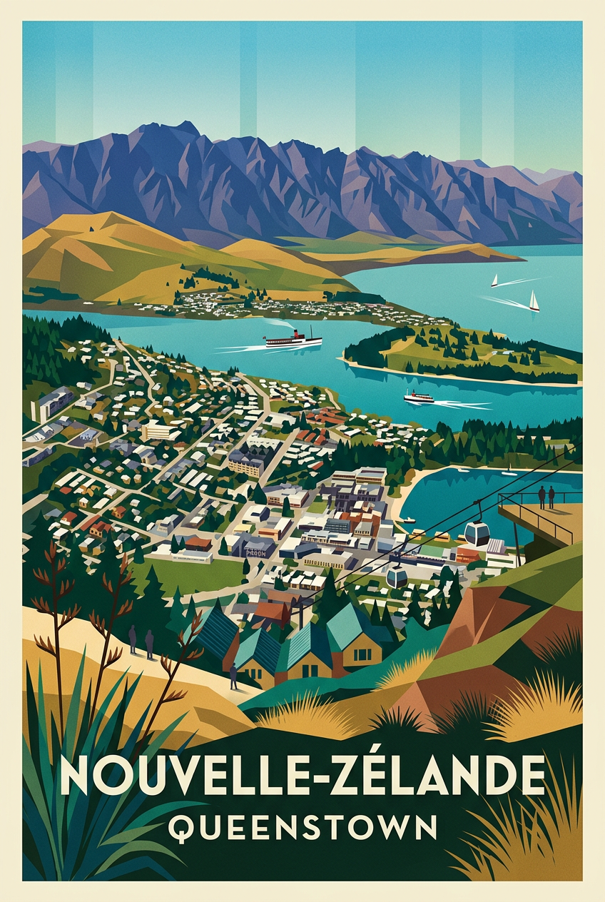 Affiche de Queenstown, poster Nouvelle-Zélande | Afich