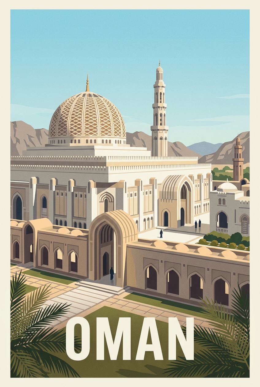 Poster d'Oman, affiche Grande Mosquée | Afich