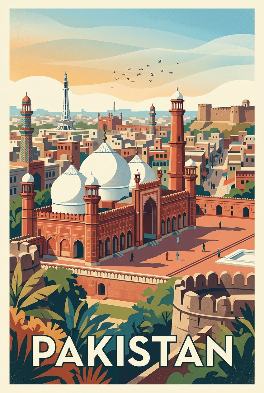Affiche du Pakistan, poster architecture Lahore | Afich