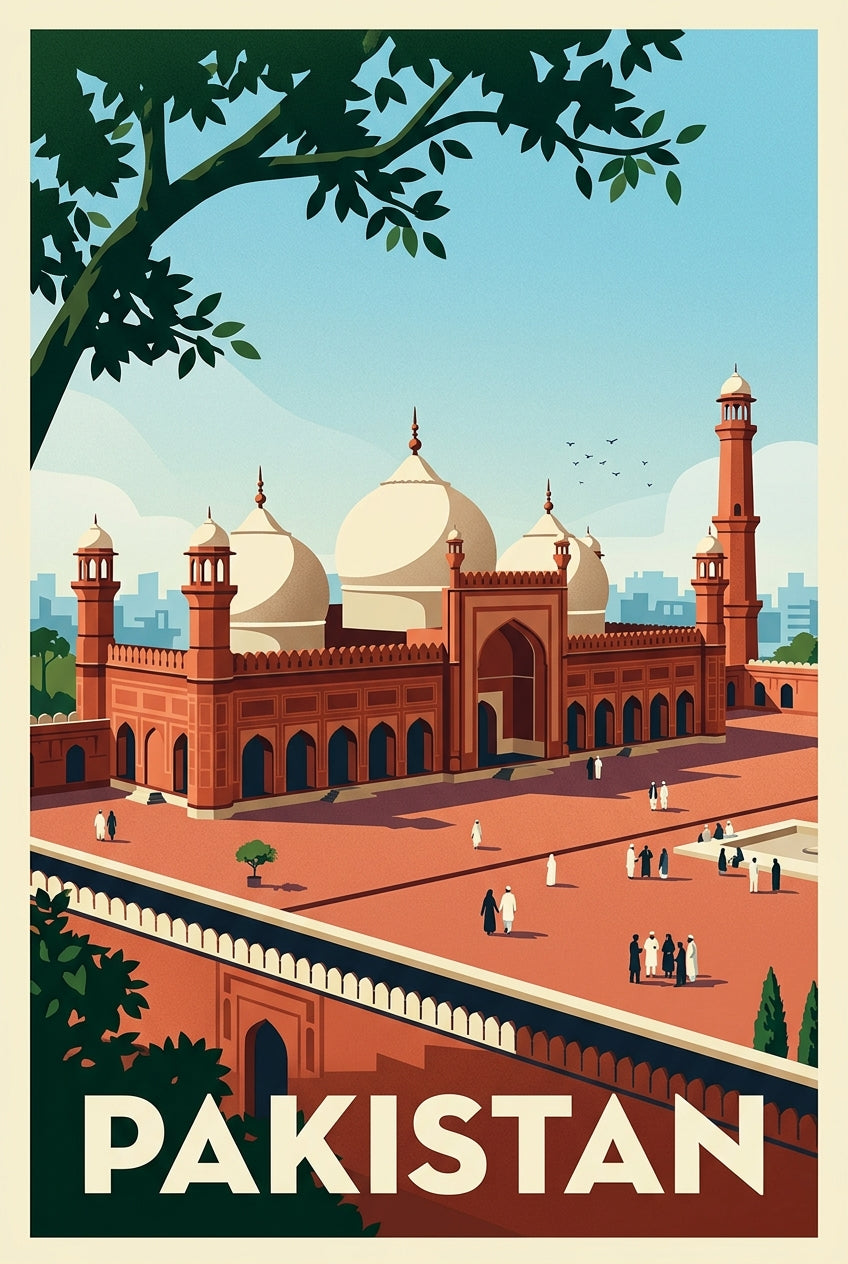 Affiche du Pakistan, Mosquée Badshahi | Afich