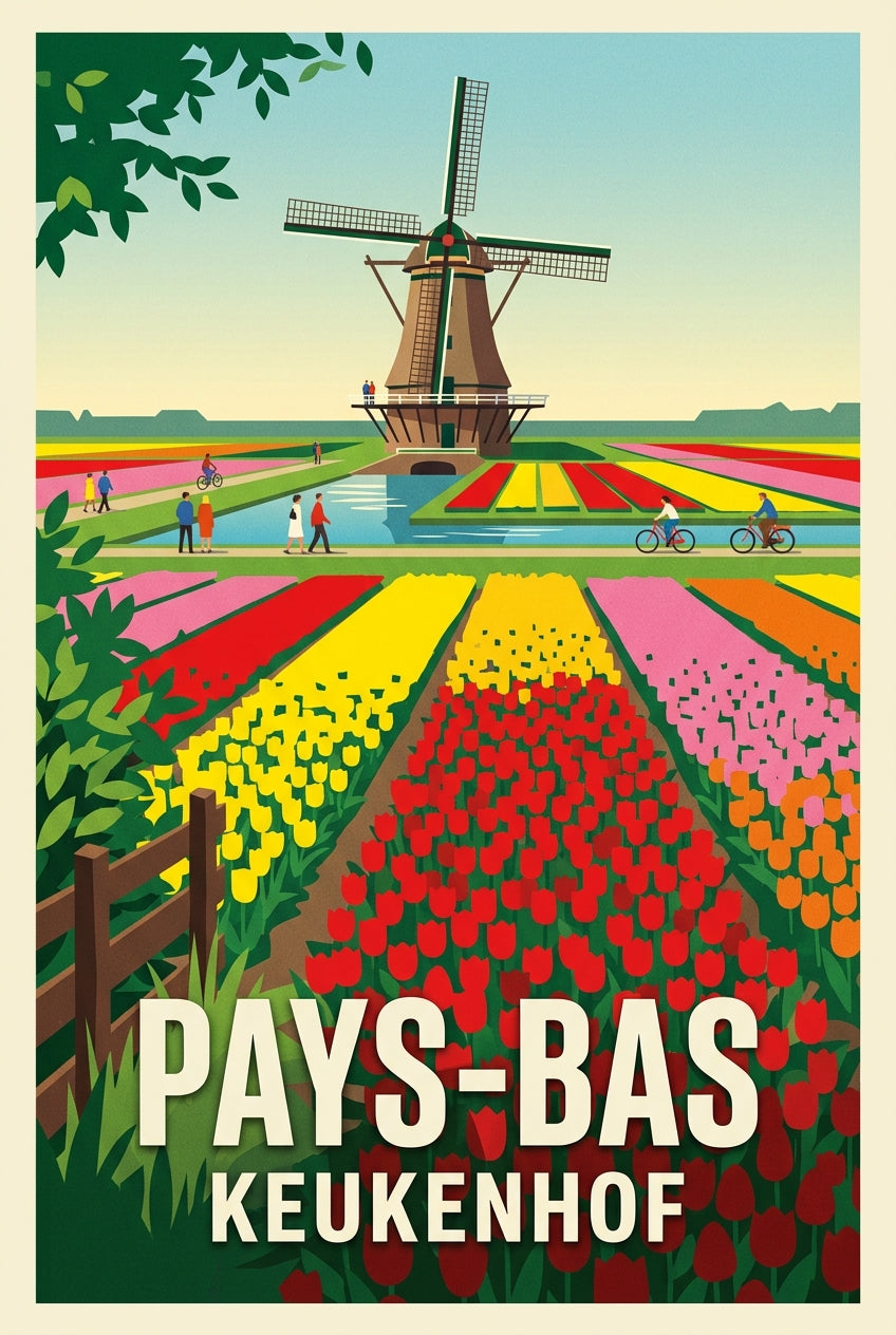 Poster des Pays-Bas, tulipes de Keukenhof | Afich