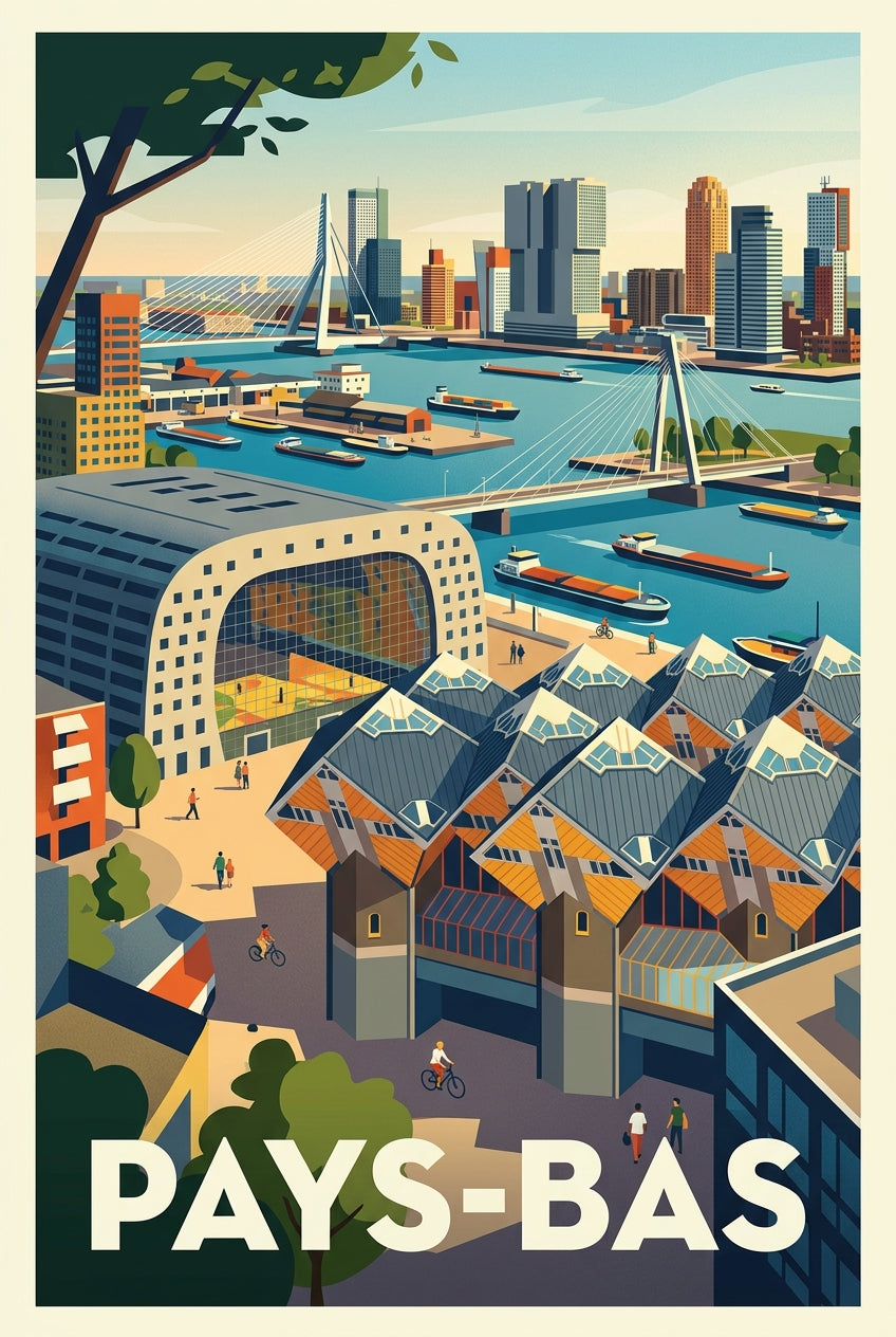 Affiche des Pays-Bas, Rotterdam architecture | Afich