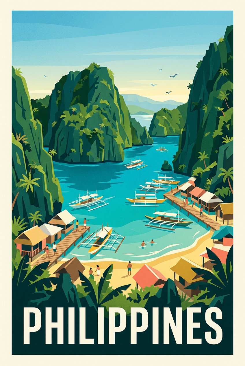Affiche des Philippines, poster lagune | Afich