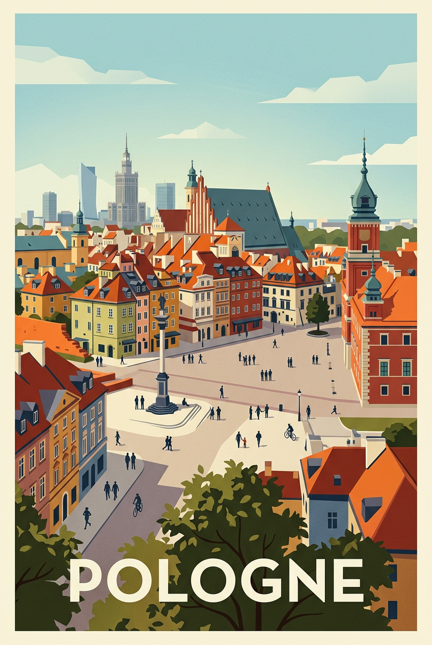 Affiche de Pologne, poster vieille ville | Afich