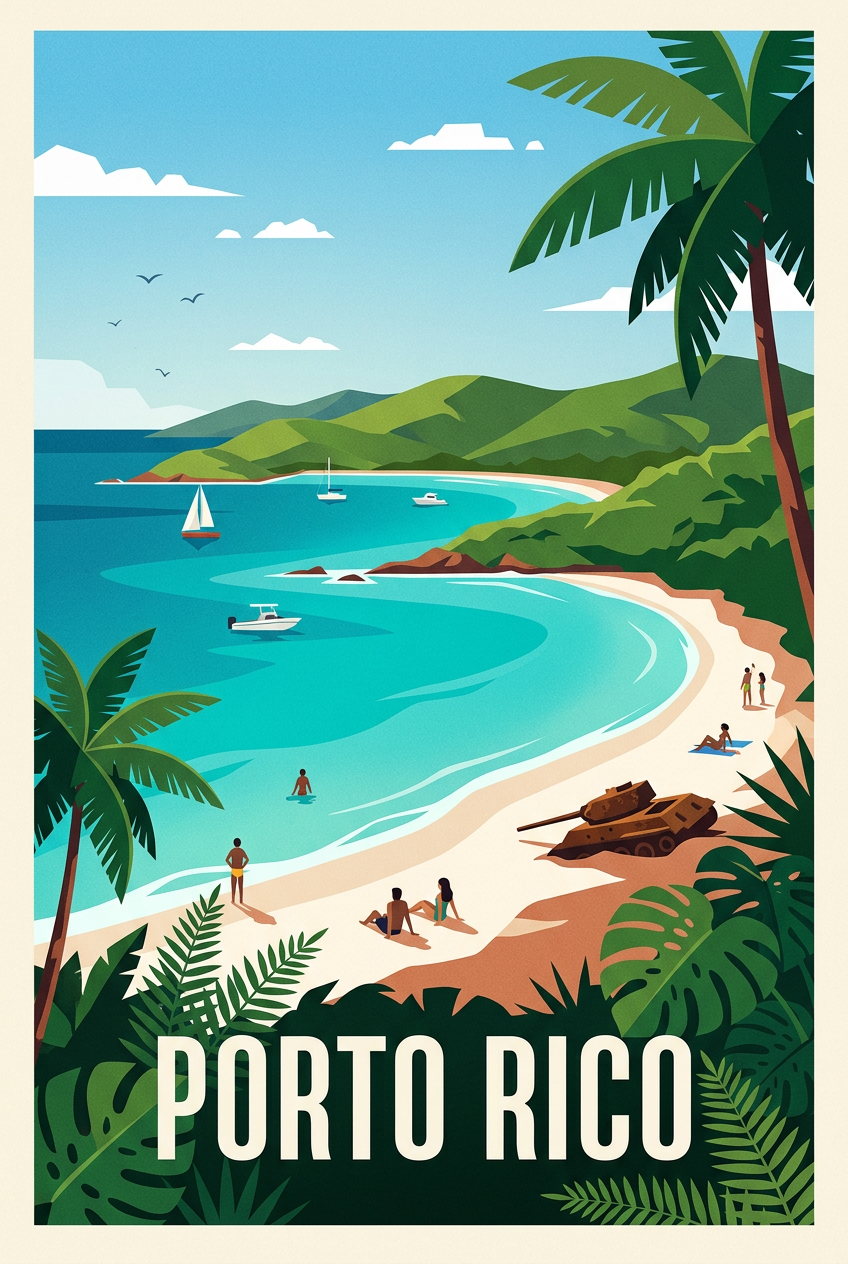 Poster de Porto Rico, affiche Flamenco Beach | Afich
