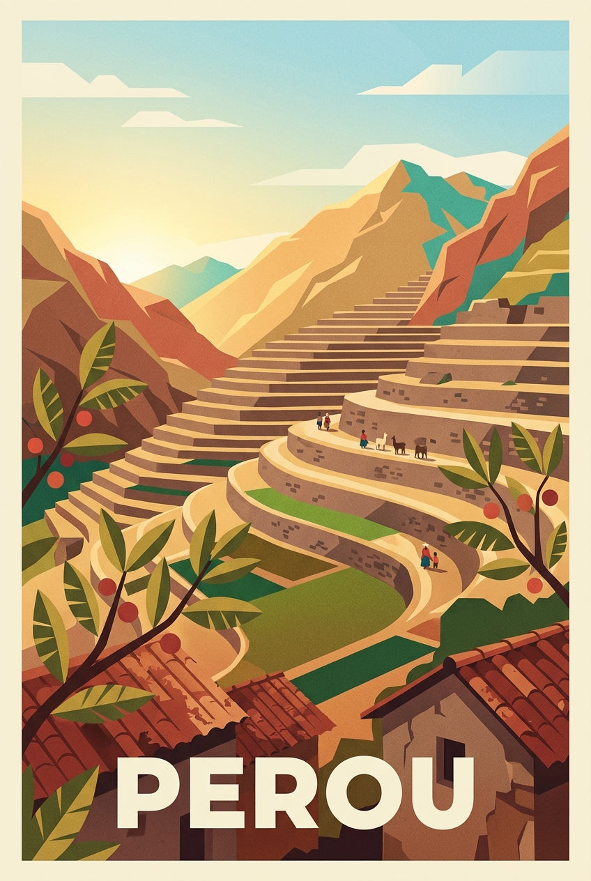 Affiche du Pérou, terrasses andines | Afich