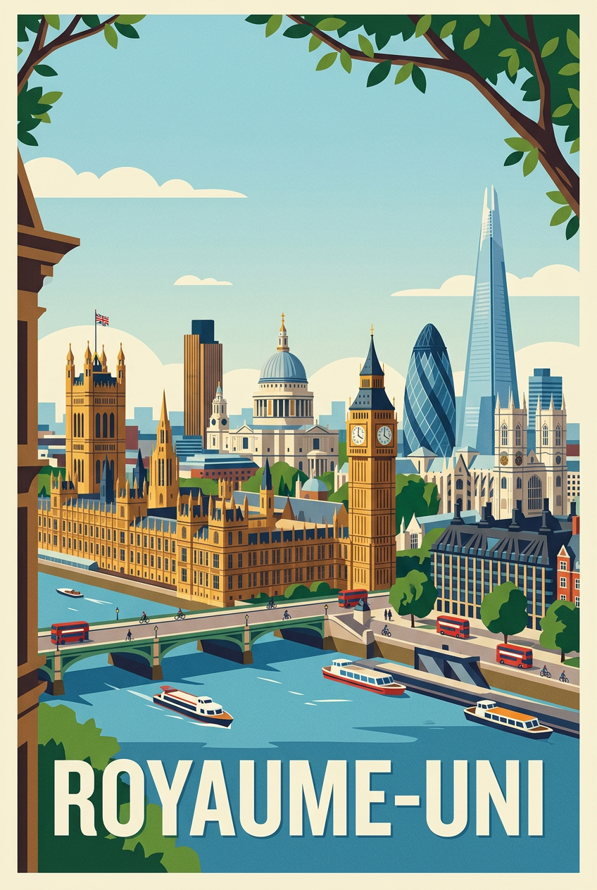 Affiche du Royaume-Uni, Big Ben et Londres | Afich