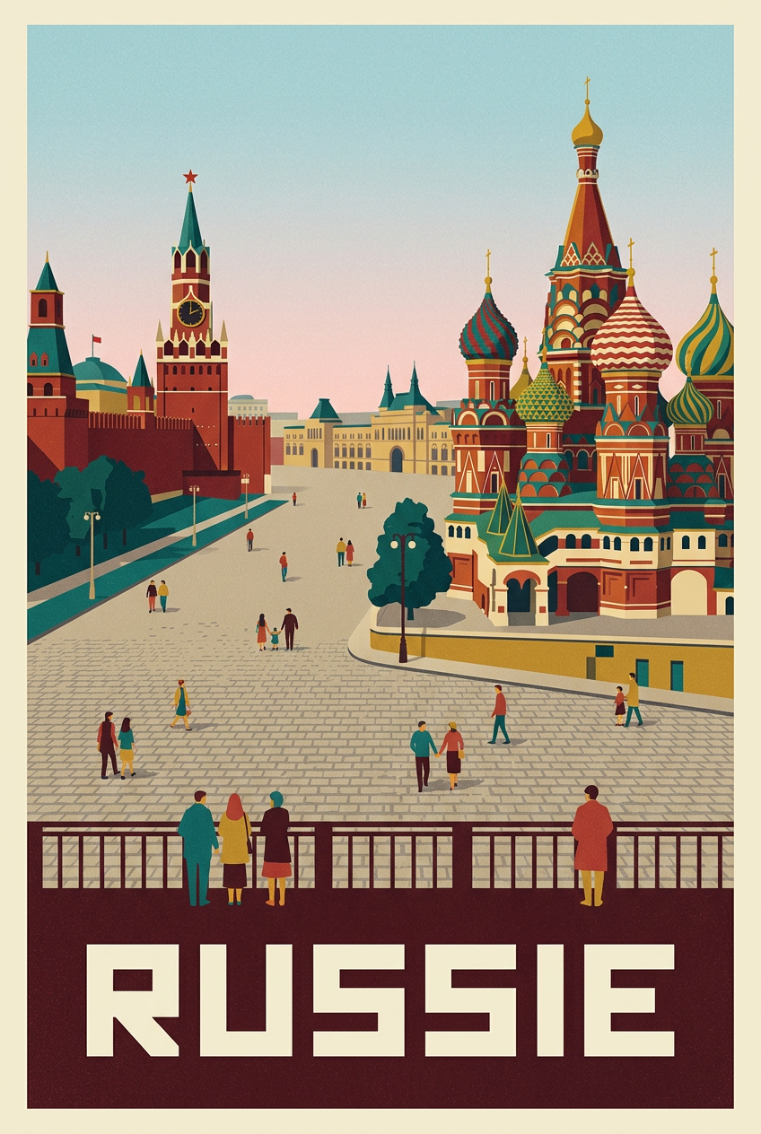 Affiche de Russie, Place Rouge et Kremlin | Afich