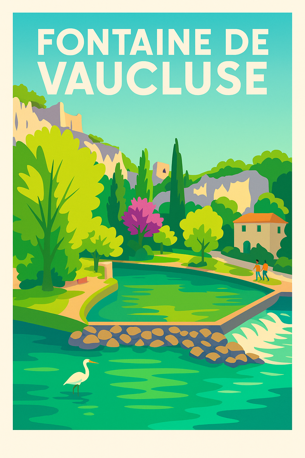 Affiche de Fontaine de Vaucluse - L'éclat de la source provençale