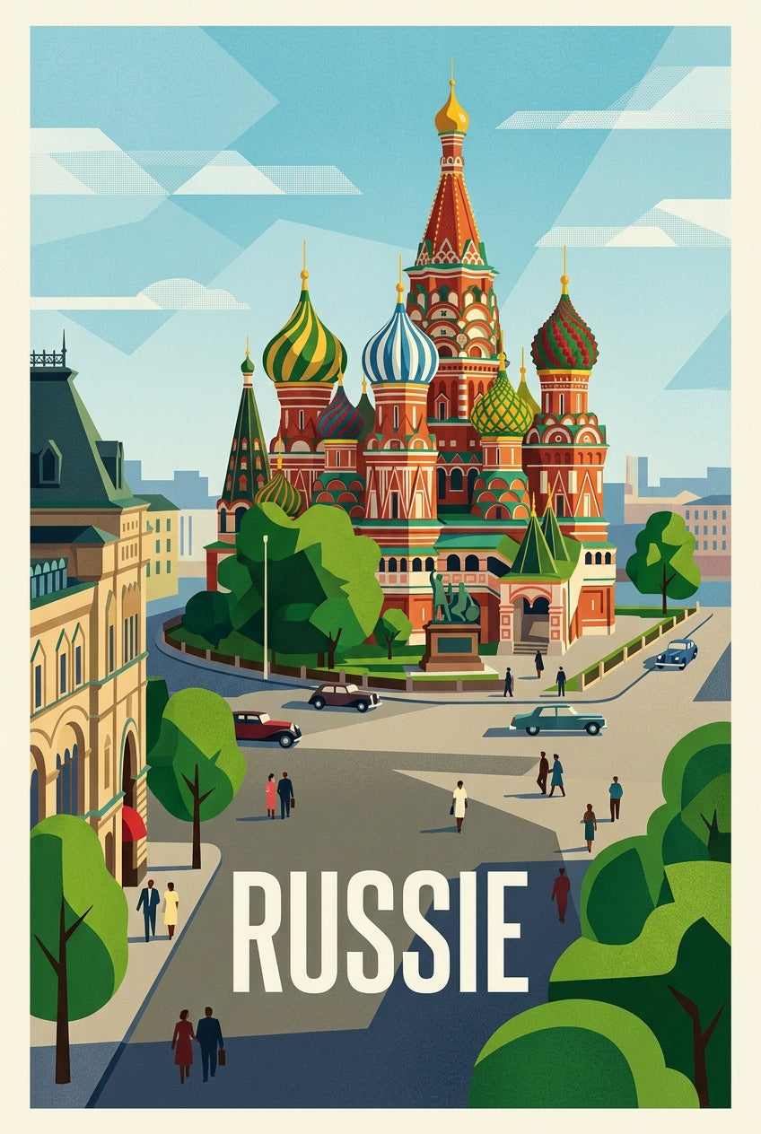 Affiche de Russie, poster cathédrale Saint-Basile | Afich
