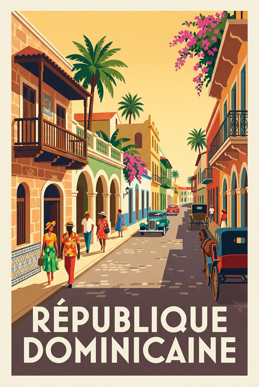 Poster République Dominicaine, style vintage | Afich