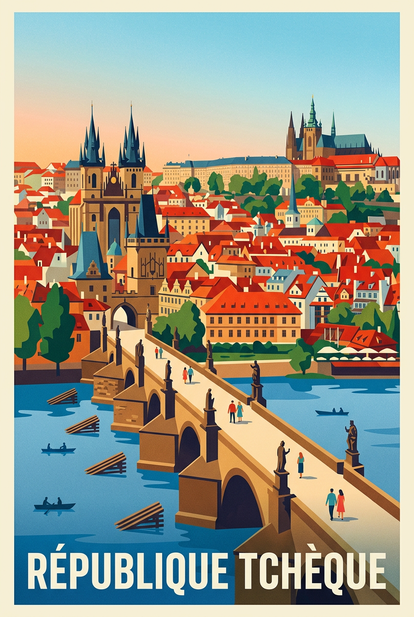 Poster de la République Tchèque, Pont Charles | Afich
