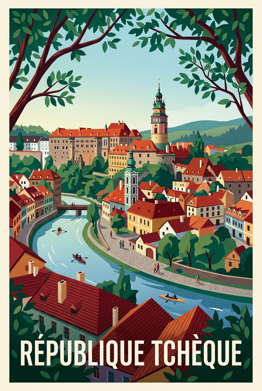 Affiche de République Tchèque, poster Cesky Krumlov | Afich