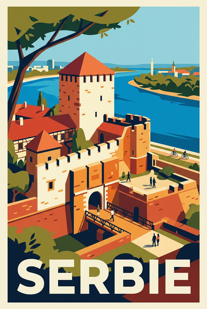 Affiche de Serbie, poster forteresse Belgrade | Afich