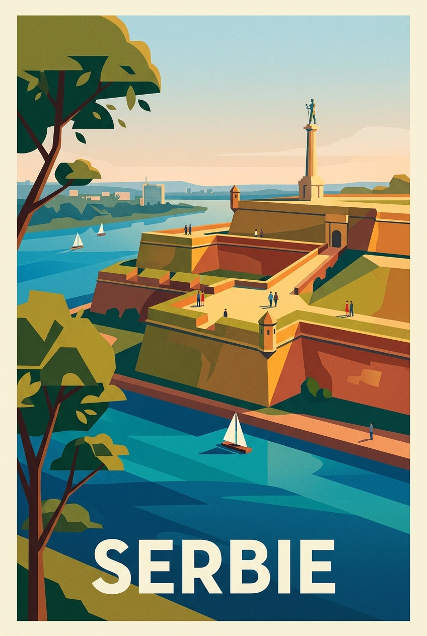 Affiche de Serbie, Belgrade et le Danube | Afich