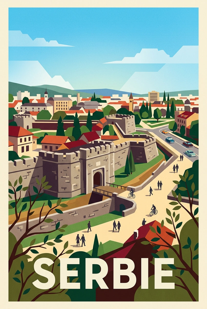 Affiche de Serbie, poster forteresse de Belgrade | Afich