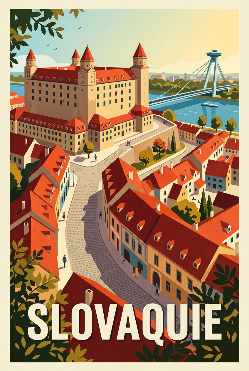 Affiche de Slovaquie, château de Bratislava | Afich