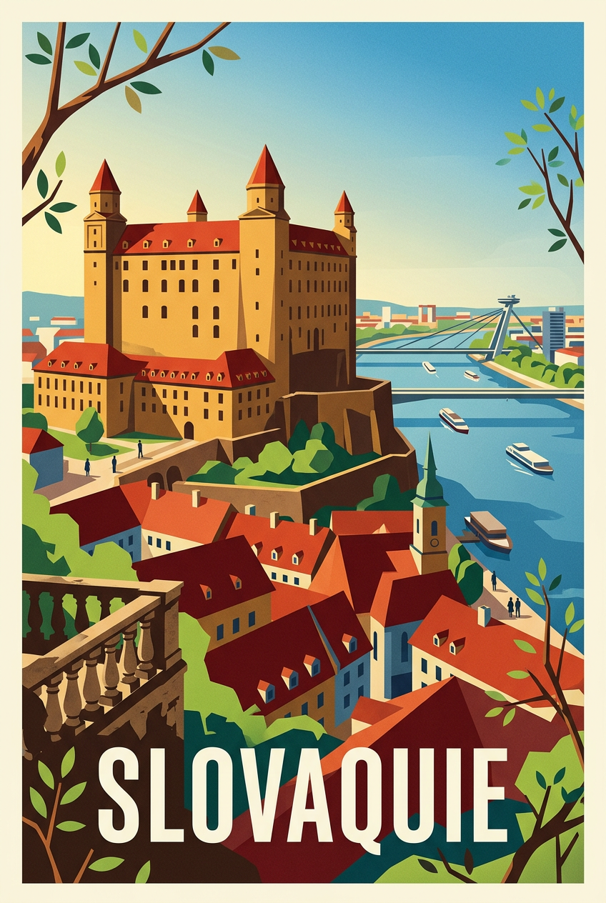Affiche de Slovaquie, château de Bratislava | Afich