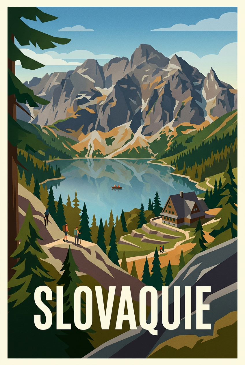 Affiche Slovaquie, poster montagnes des Tatras | Afich