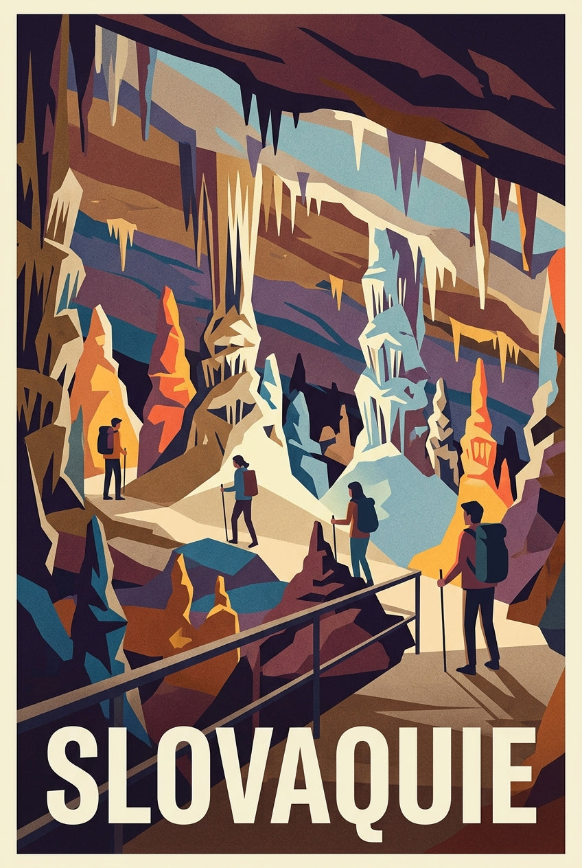 Affiche de Slovaquie, poster stalactites | Afich