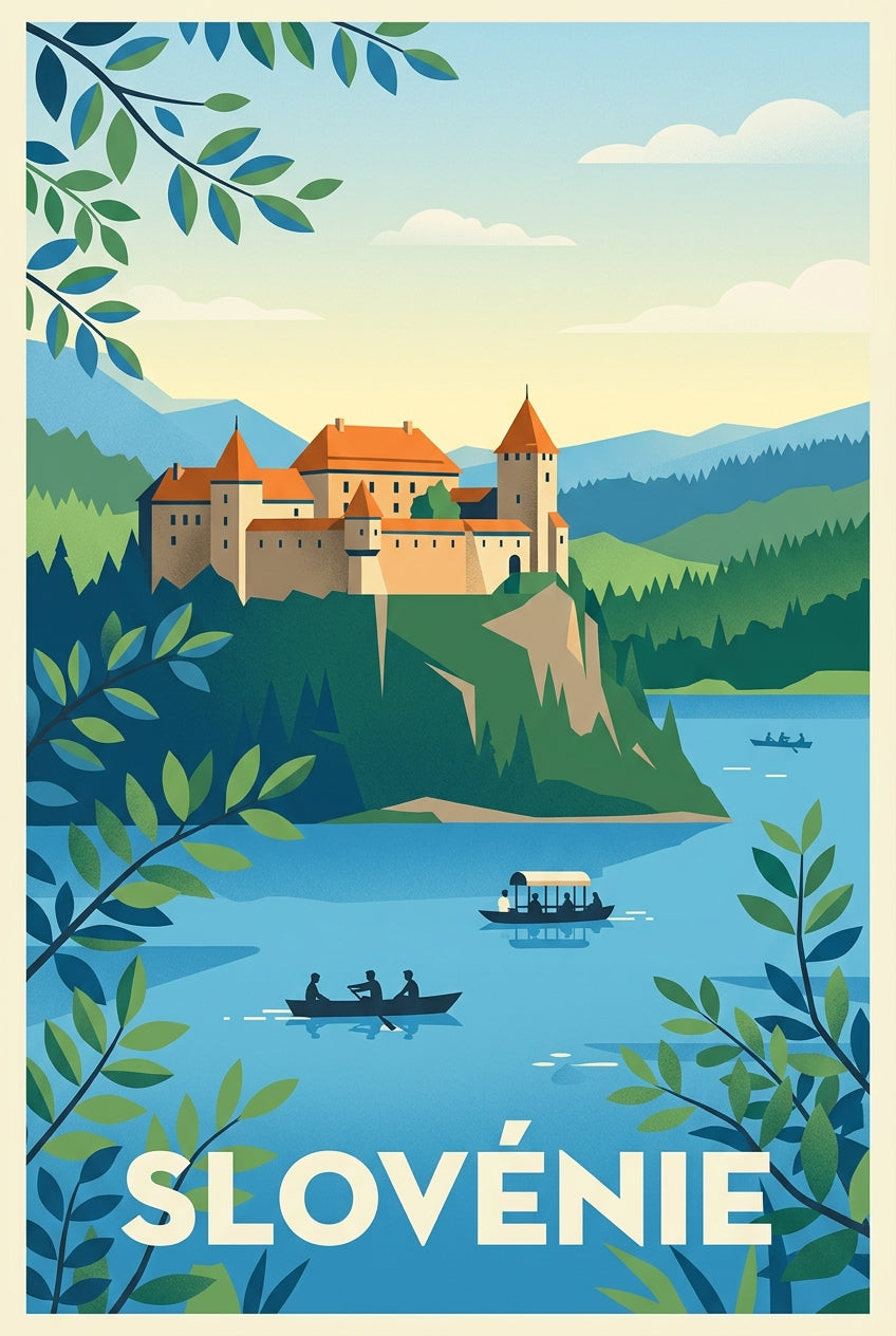 Poster de Slovénie, affiche Lac de Bled | Afich