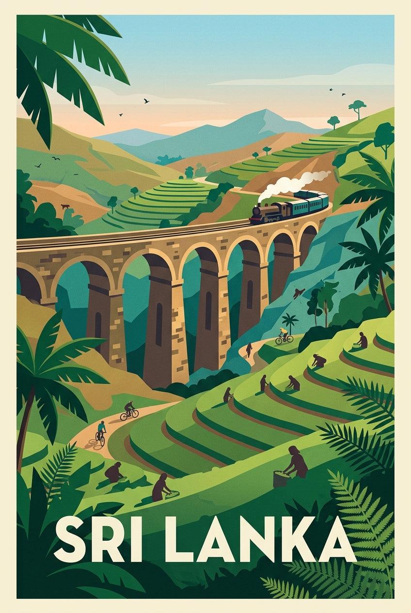 Affiche du Sri Lanka, Pont aux Neuf Arches | Afich