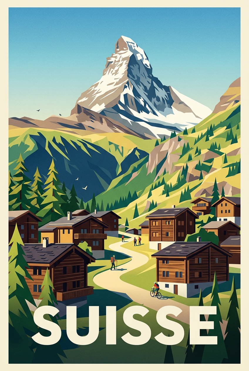Affiche de Suisse, poster montagne du Cervin | Afich
