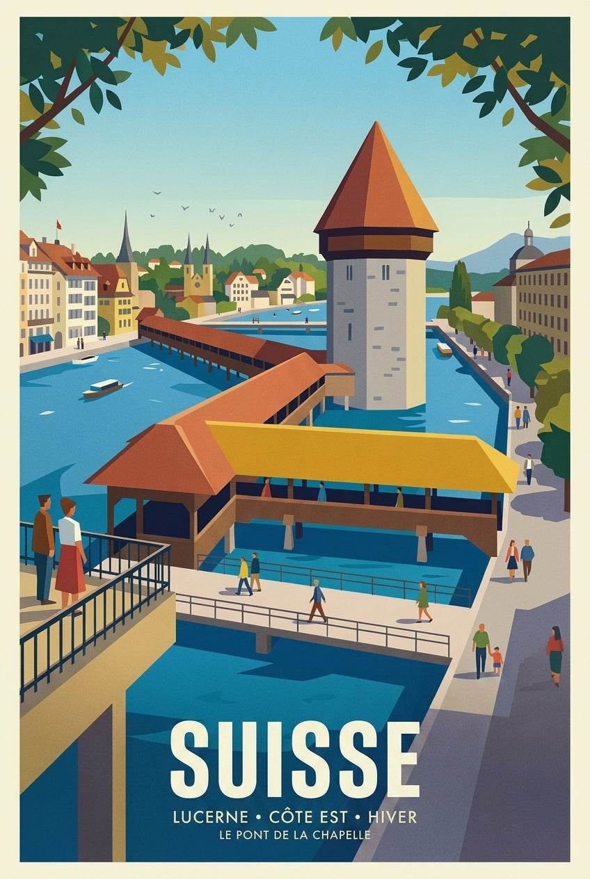 Affiche de Suisse, poster Pont de la Chapelle | Afich